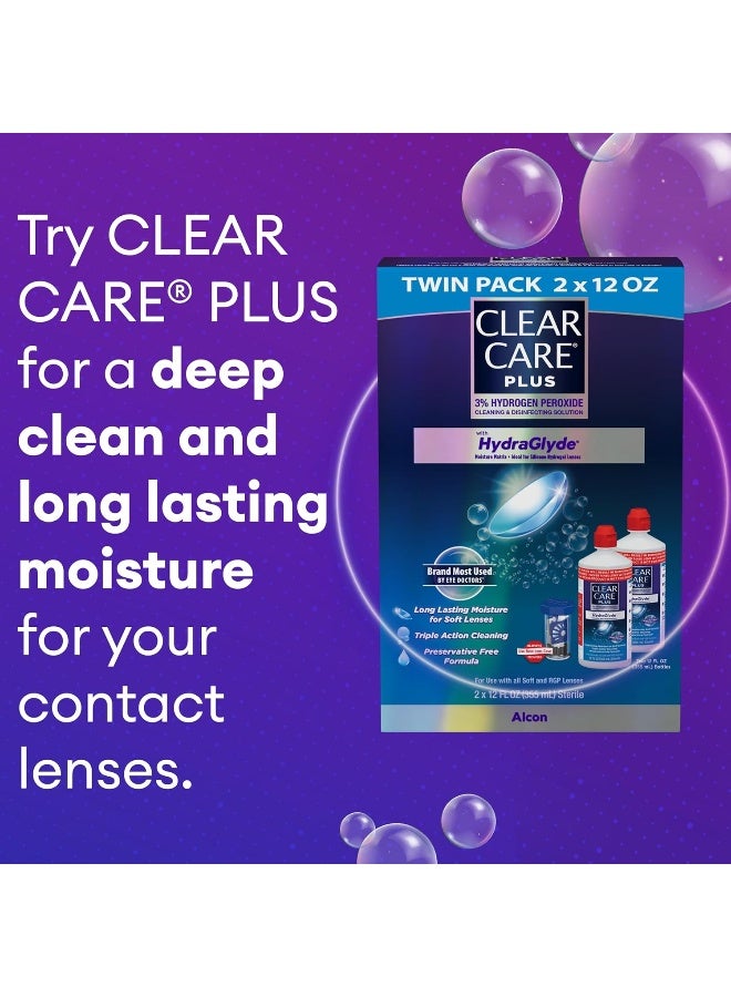 Clear Care Plus Cleaning Solution with Lens Case, Twin Pack, Multi, 12 Oz, Pack of 2 - Image 5